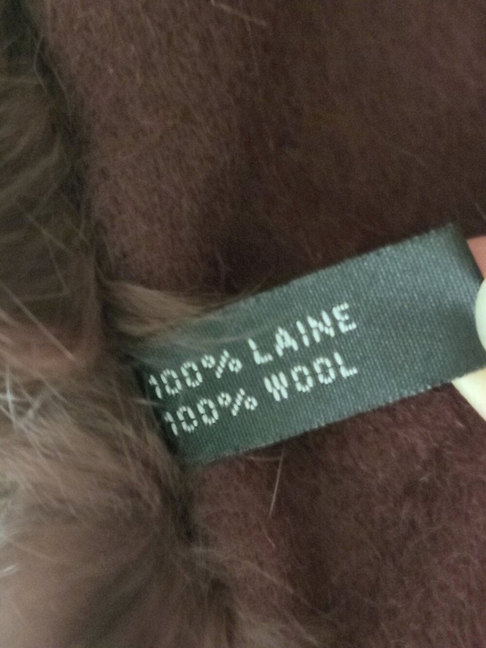 Genuine Angora Fur & Wool Blend Long Shawl Scarf Winter Wrap - Picture 5 of 7